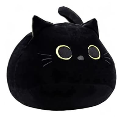 WeBingo Black Cat Plush Toy 16'' Black Cat Pillow, Soft Plush Doll Black Cat Stuffed Animal, 3D Black Cat Plushies Pillow Baby Cute Plush Toys Shape Cat Design Sofa Fat Pillow Gifts for Boys Girls - Image 10