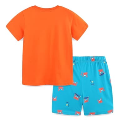 Little Boy Spring Summer Clothes Spring Summer Cotton Short Sleeve T-Shirt And Shorts Outfits Clothing Set Surfboard/Crab Size 7 - Image 2
