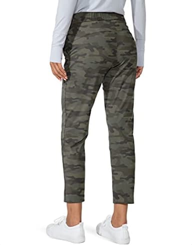 G Gradual Women's Pants with Deep Pockets 7/8 Stretch Sweatpants for Women Athletic, Golf, Lounge, Work (Green Camo, X-Large) - Image 2