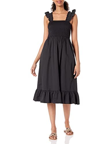 The Drop Women's Kimi Ruffled Shoulder Smocked Midi Dress, Black, 3X, Plus Size - Image 1