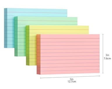 YIZUUN Colored Index Cards 3x5, 200 Pack, Ruled Index Cards, Flash Cards for Studying, Heavy Note Cards for Office, Home and School，Four Colors, Each Color Individually Wrapped, 50 Pack Per Package - Image 3