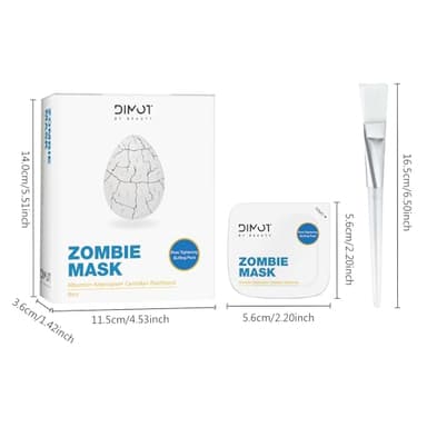 ANCAI 2025 New Zombie Facial Mask, Zombie Mask Facial, Hydrating Skincare Face Mask, Pore Tightening & Lifting Deep Cleansing Clay Mud Mask(1 Box 8Pcs) - Image 9