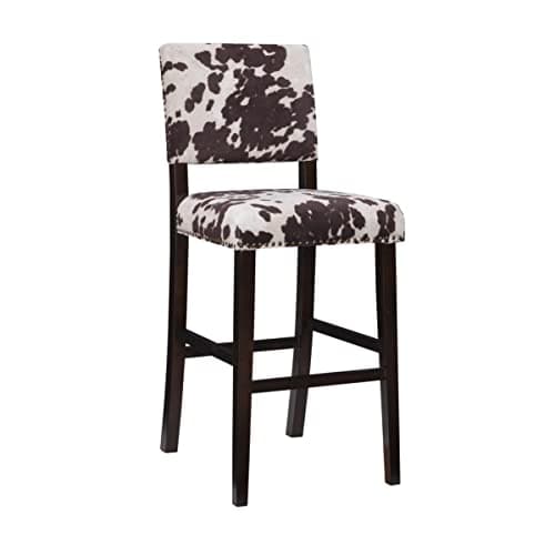 Linon Udder Madness Corey Bar Stool, 19"W x 22.5"D x 44.75"H, Brown - Image 1