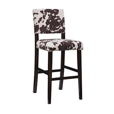 Linon Udder Madness Corey Bar Stool, 19"W x 22.5"D x 44.75"H, Brown - Image 1