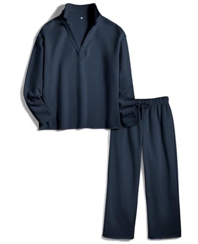 Yioaga Women Tracksuits 2 Piece Set Carmel Travel Set Patrick Pullover Sweatshirt Catherine Sweatpants Casual Lounge Outfit(Navy,XL) - Image 1