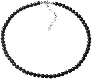 Natural Green Agate Choker Necklace Sterling Silver 6MM Round Beads Strand Necklace for Women - Image 3