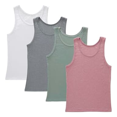 Hanes Girls' Originals Tank Pack, Supersoft Tank Top for Girls, Modal Stretch Rib Tanks, 4-Pack - Image 1