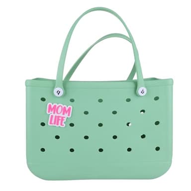 Vagocom MOM LIFE Charm Accessory for Bogg Bag,Insert Pink Letter Decoration Attachment for Rubber Beach Tote and Bag - Image 4