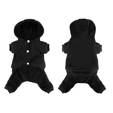 Dog Hoodie, Pet Jumpsuit Fleece Sweatshirt with Buttons, Dog Clothes, Dog Cold Weather Coats, Dog Pajamas, Winter Warm Cotton Puppy Hoodie 4 Legs Dog Clothes for Small Medium Large Dogs Cats Boy Girl - Image 5