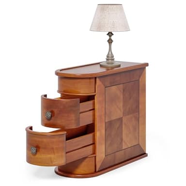 LITTLE TREE Wood End Table with 2 Drawers Sofa Side Table, No Assembly Required Vintage Slim Nightstand Bedside Table for Bedroom - Image 10