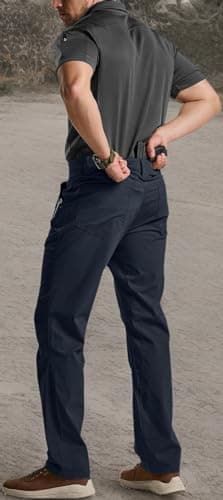CQR Men's Vent Stretch Pants, Quick Dry Lightweight Casual Cargo Pants, Water Resistant Straight-Fit Utility Work Pants, Sedona Urban Pants Operator Navy, 34W x 32L - Image 10
