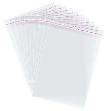 Morepack Self Sealing Cellophane Bags,6x9 Inches 200 Pcs Clear Cookie Bags Resealable Cellophane Bag for Packaging Cookies,Favors,Products,Candy - Image 1