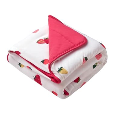 BubblePanda Rayon Made from Bamboo Baby Blanket for Boys Girls Neutral Soft Crib Blanket Toddler Quilt Comforter Newborn Nursery 30 x 40 Inch Strawberry - Image 1