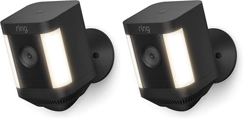 Ring Spotlight Cam Plus, Battery | Home or business security with HD video, Two-Way Talk, Color Night Vision, and Security Siren (2022 release) | 2-pack | Black - Image 1