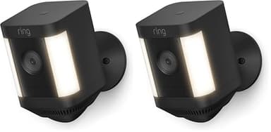 Ring Spotlight Cam Plus, Battery | Home or business security with HD video, Two-Way Talk, Color Night Vision, and Security Siren (2022 release) | 2-pack | Black - Image 1