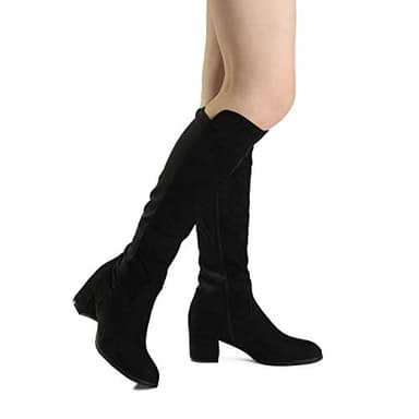 DREAM PAIRS Women's Knee High Stretchy Fashion Boots,Size 9W,Black,DWUWKB2505 - Image 6