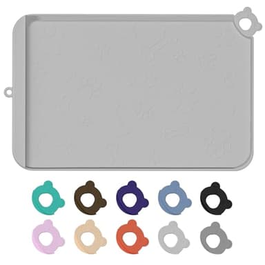 Silicone Dog Food Mat - Pet Feeding Mat with Waterproof Bowl, Residue Collection Pocket and Raised Edges, Hooks Included - Suitable for Cats and Dogs - Image 9