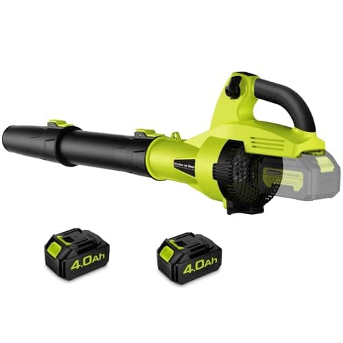 SAUROCK Leaf Blower Cordless, 500 CFM Electric Leaf Blower with 2 Batteries and Charger, 7 Speed Mode, 4.0Ah Lightweight Battery Powered Cordless Leaf Blowers for Lawn, Patio, Driveway