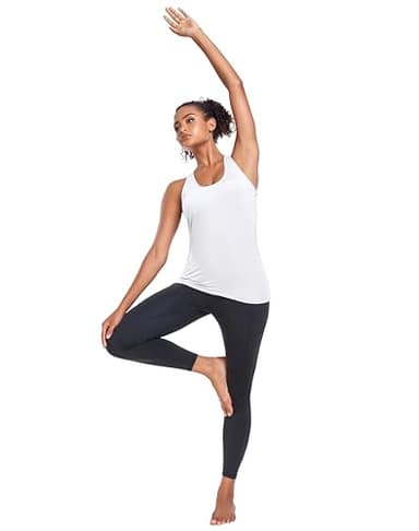 TELALEO 5 Pack Workout Tank Tops for Women, Athletic Racerback Sports Tank Top, Loose Sleeveless Dry Fit Shirts Black/Grey/White/Green/Blue L - Image 4