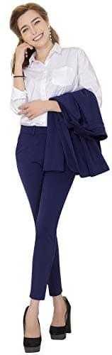 Marycrafts Women’s Two Piece Suits – Business Blazer Pant Suit Set for Work, Professional Outfit, Office Wear, Formal Business Attire 8 Navy - Image 8