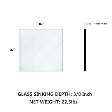 VocalStar 36 x 36 Inch Black Metal Framed Bathroom Mirror, Square Corner Rectangle Bathroom Vanity Mirror for Wall Modern Farmhouse, 1/4-inch Shatterproof Glass | Ultra-Flush Hanging - Image 2