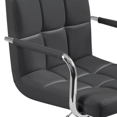 Yaheetech Bar Stools Set of 4, PU Leather Adjustable Barstools with Armrest, Counter Height Stool Chairs with Thickened Seat Cushion for Kitchen Island, Grey - Image 7