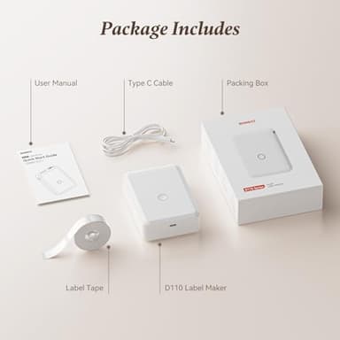 NIIMBOT D110 Label Maker Machine with Label, Small Label Printer Bluetooth Connection Multiple Templates Available for Phone Easy to Use for Office Home Organization Rechargeable White - Image 8