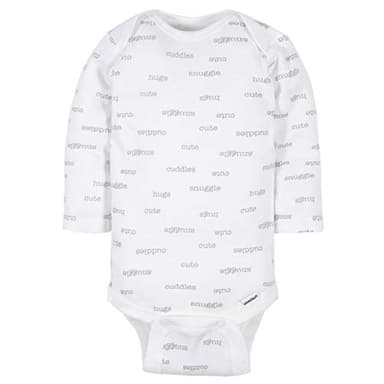GerberUnisex Baby6 Pack Long-Sleeve Onesies BodysuitWords Grey12 Months - Image 6