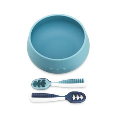 NumNum Suction Bowls for Babies & Toddlers, Extra Strong Non-Slip Suction, 100% Food-Grade Silicone, BPA-Free, Microwave & Dishwasher Safe, Baby-Led Weaning Bowls for 4+ Months & GOOtenils Blue - Image 1