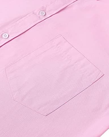 Alimens & Gentle Men's Short Sleeve Oxford Shirt Regular Fit Button Down Collar Shirts with Pocket - Image 5