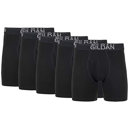 Gildan Men's Underwear Cotton Stretch Boxer Briefs, Multipack, Black Soot (5-Pack), X-Large - Image 1