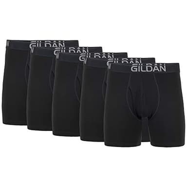 Gildan Men's Underwear Cotton Stretch Boxer Briefs, Multipack, Black Soot (5-Pack), X-Large - Image 1