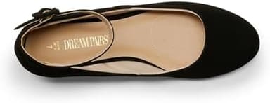 DREAM PAIRS Women's Dress Flats Ballet Low Wedge Round Toe Ankle Strap Comfortable Casual Flats Shoes - Image 5