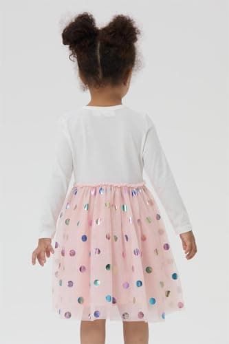 Disney Lilo & Stitch Dress Toddler Girls A-Line Long Sleeve Polka Dot Double-Layered Tulle Winter Fall Clothes Kids Birthday Gift Party Outfit 4-5T - Image 4