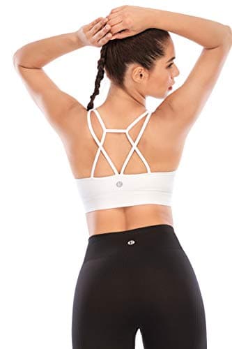 RUNNING GIRL Sports Bras for Women Backless Padded Sports Bra Tank Top Long Line Gym High Impact Sports Bra Push up(WX2569White,M) - Image 3