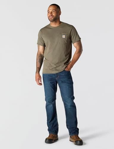 Carhartt Men's Force Relaxed Fit Midweight Short-Sleeve Pocket T-Shirt, Basil Heather, Medium - Image 4