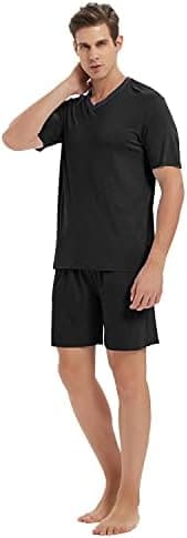 MoFiz Mens Pajamas Set Short Sleeve PJ's Sleep Lounge Sleepwear Cool Pyjama Summer Sets Comfortable Lightweight - Image 9