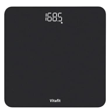 Vitafit Digital Bathroom Scale for Body Weight, Weighing Professional Since 2001, Clear LED Display and Step-On, 3*AAA Batteries Included, 400lb/182kg, Spray Silver Black - Image 1