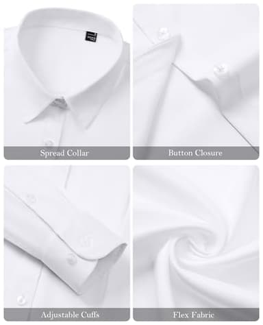 Gleeivy Button Down Shirts for Women Stain Wrinkle Free Dress Formal Shirt Classic Fitted Casual Cotton Button Up Long Sleeve White Collar Business Button Blouse Work Server Interview - Image 4