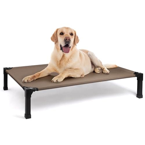Heeyoo Elevated Dog Bed, Cooling Raised Pet Cot with Chew Proof Washable Breathable Mesh and Metal Frame, Portable Dog Cot Bed with No-Slip Feet for Outdoor or Indoor Use - Image 1