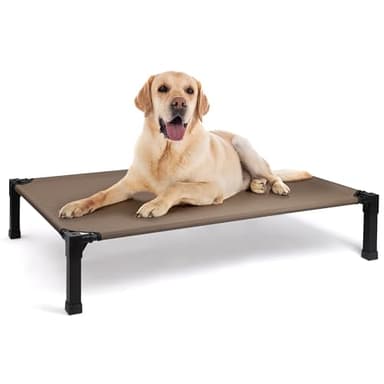 Heeyoo Elevated Dog Bed, Cooling Raised Pet Cot with Chew Proof Washable Breathable Mesh and Metal Frame, Portable Dog Cot Bed with No-Slip Feet for Outdoor or Indoor Use - Image 1