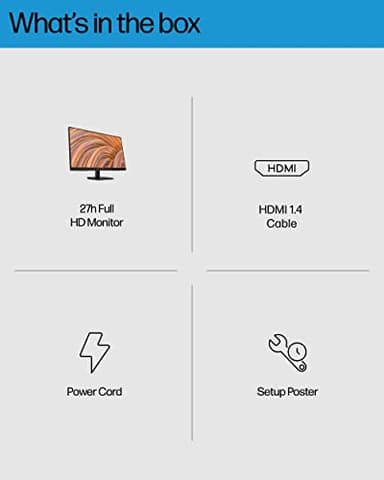 HP 27h Full HD Monitor - Diagonal - IPS Panel & 75Hz Refresh Rate - Smooth Screen - 3-Sided Micro-Edge Bezel - 100mm Height/Tilt Adjust - Built-in Dual Speakers - for Hybrid Workers,Black - Image 8