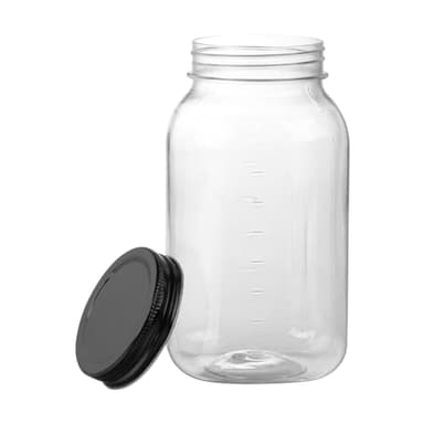 Naivees 32 OZ Storage Containers Clear Plastic Mason Jars with Screw On Lids, Plastic Empty Jars for Kitchen and Household,BPA Free, Food Safe (6 Pack-Black) - Image 3