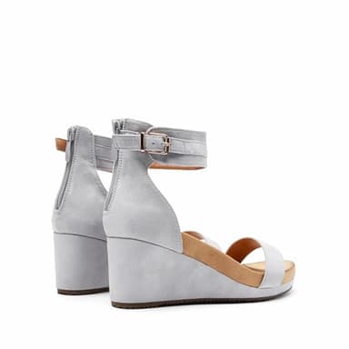 DREAM PAIRS Women's Open Toe Buckle Ankle Strap Platform Wedge Sandals Summer Shoes,Size 10,Grey,NINI-6 - Image 5
