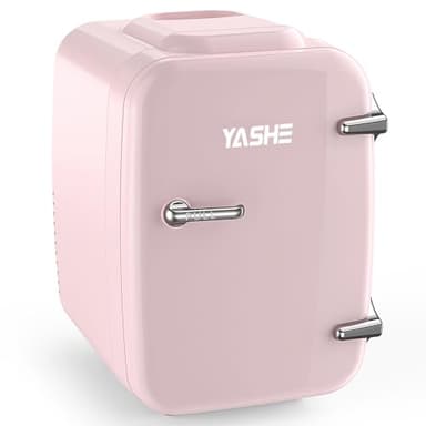 YASHE Mini Fridge, 4 Liter/6 Cans Small Refrigerator for Skincare, 110V AC/ 12V DC Thermoelectric Cooler and Warmer for Drink Office Dorm Bedroom Car, Pink - Image 9