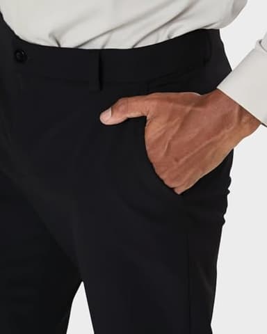 SNOWTEN Mens Pro Dress Pants Classic Fit Stretch Work Dress Pants 30" Quick Dry Lightweight Casual Comfy Pants with Pockets Black 33w × 30L - Image 5