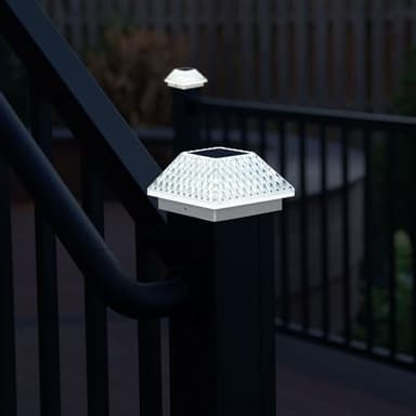 SUNNYPARK 4x4 Post Solar Lights, 4 PK Fence Post Solar Lights Outdoor 4x4, 3.5x3.5, Deck, Fence Waterproof - Image 2
