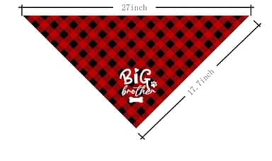 Dog Bandana, Big Brother Dog Bandana, Dogs Muffler Classical White Printing, Doggy Muffler Pet Scarf, Pet Baby Announcement Plaid Scarf Gender Reveal Accessories, for Small Medium Large 03 - Image 2