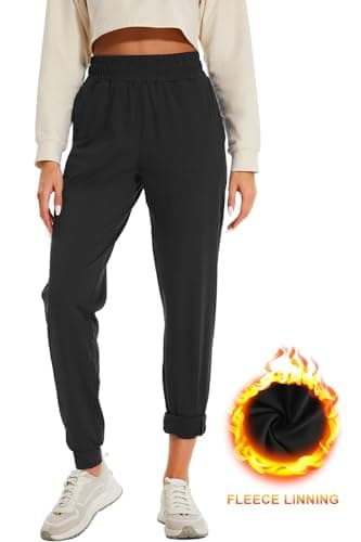 HOdo 32"/34"/36" Inseam Womens Tall Sweatpants Fleece Lined Long Joggers Workout Pants with Pockets Black - Image 5
