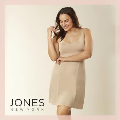 Jones NY Women's Silky Touch 38 Sleeveless Anti-Cling Full Slip, Nude, Large - Image 5